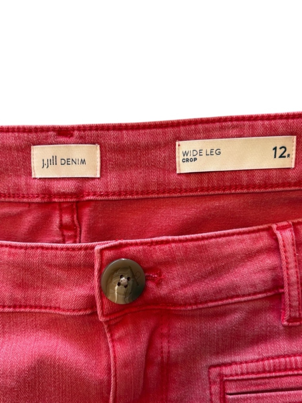 J. Jill Mid-Rise Welt-Pocket Wide-Leg Crops in Pomegranate 12 - Picture 2 of 9
